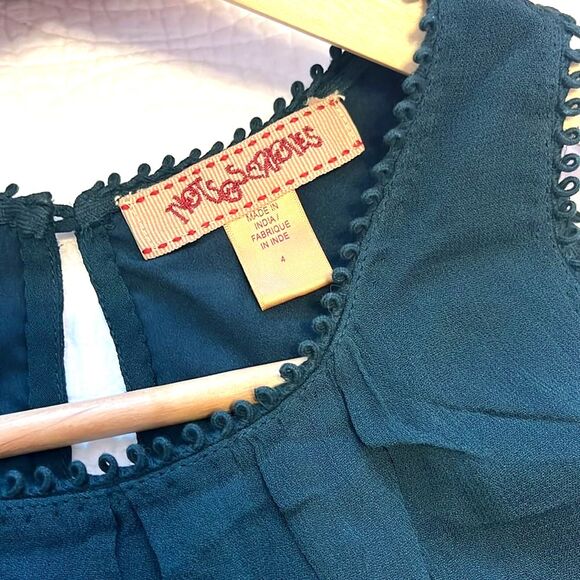 Anthropologie Pallavi Mohan Not So Serious Brenta Beaded Swing Dress Green Sz 4 - Picture 4 of 10